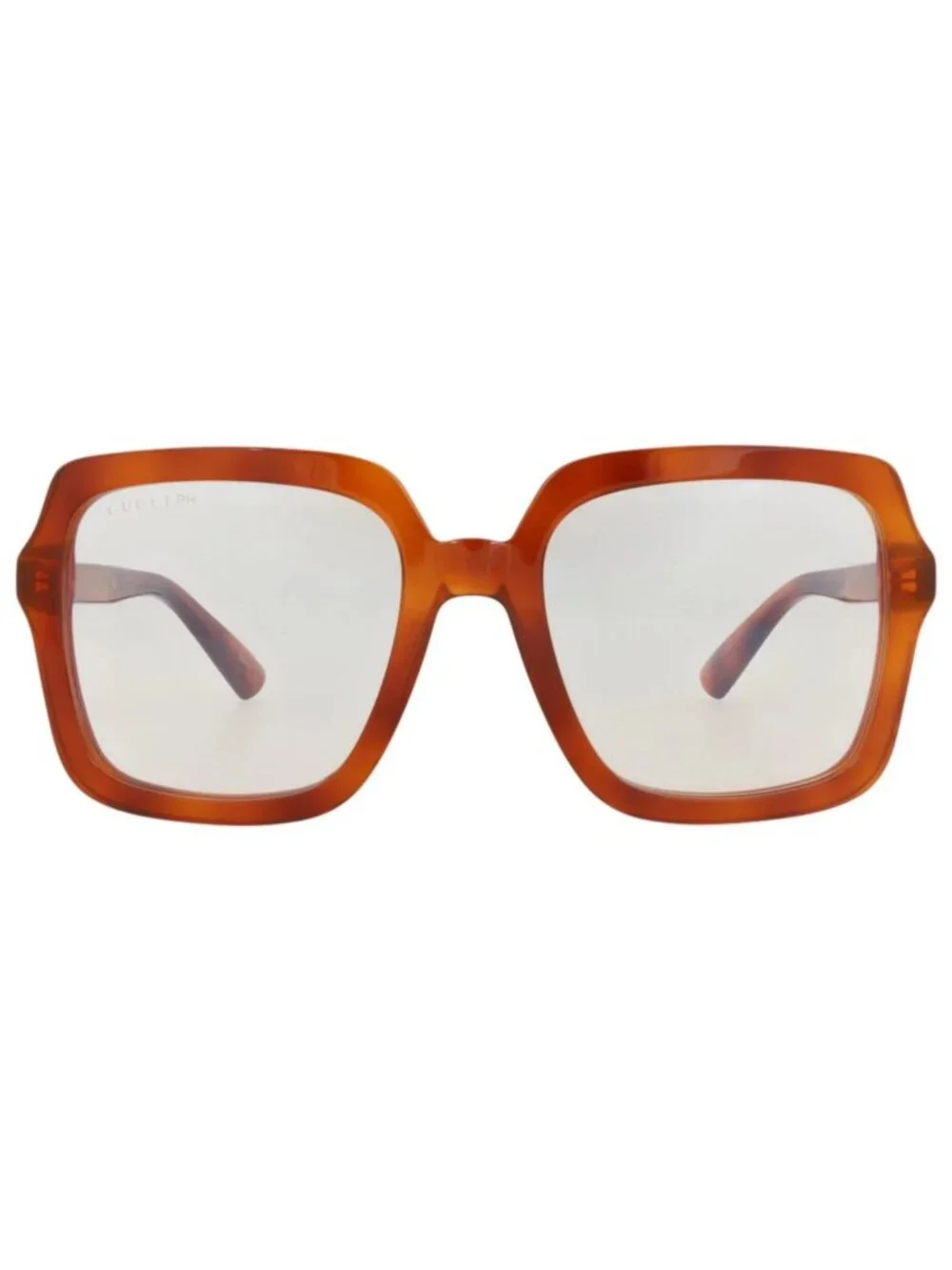 New Gucci Women's Sunglasses Square Rectangle Recycled Acetate Frame Havana